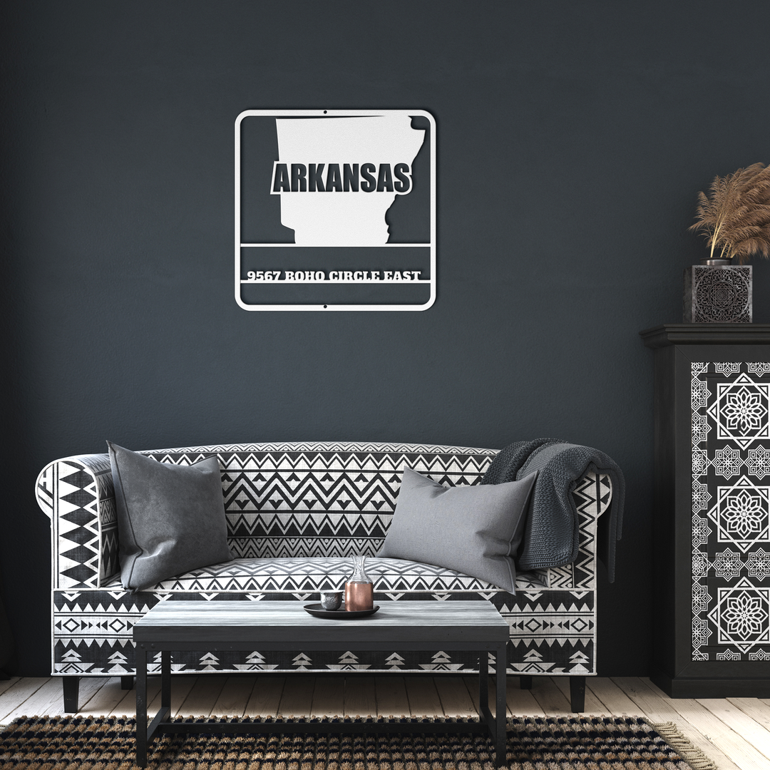 Arkansas Customized State Metal Wall Art - Indoor/Outdoor Decor