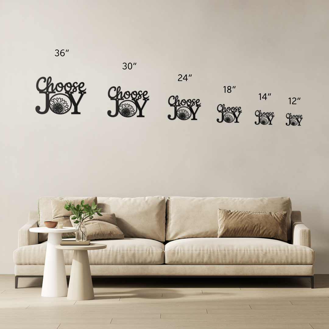 Choose Joy Metal Sign - Inspirational Farmhouse Wall Art