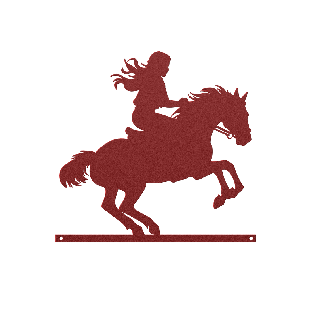 Die-Cut Metal Signs custom image of cowgirl riding horse