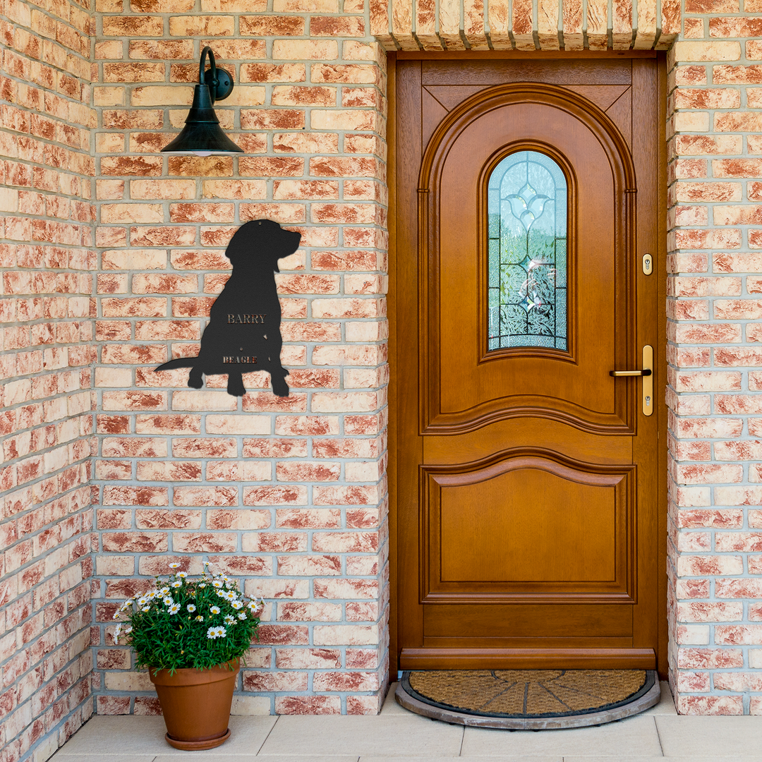 Personalized Beagle Metal Sign - Custom Outdoor Home Decor