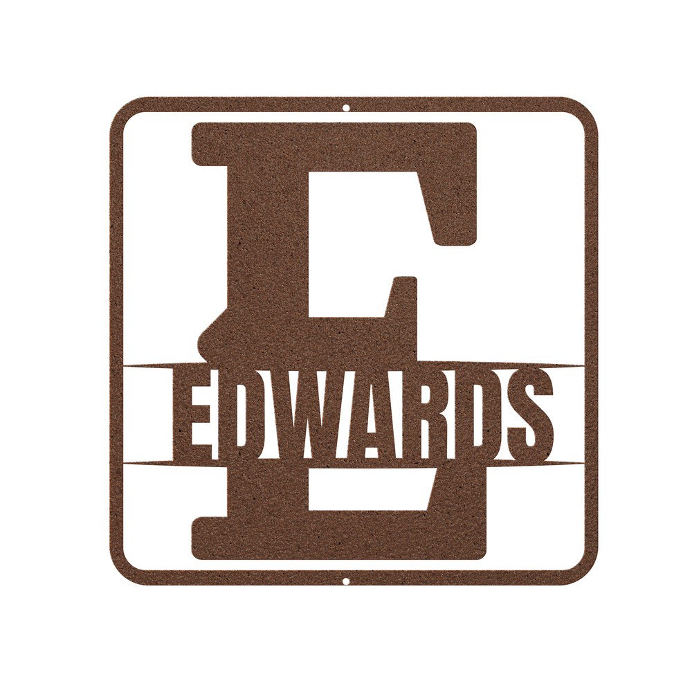 split monogram E personalized