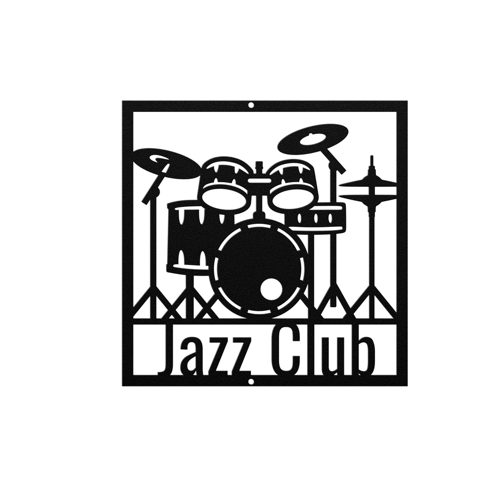 Jazz Club Metal Sign - Music Room Wall Art