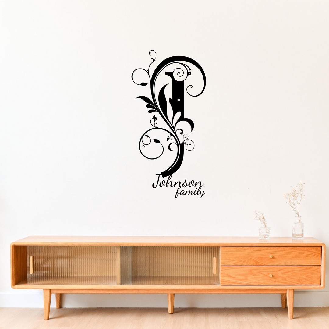 J monogram Personalized Metal Sign - Family Name Wall Art