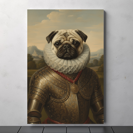 Personalized Funny Dog Art Canvas -  Renaissance Costume