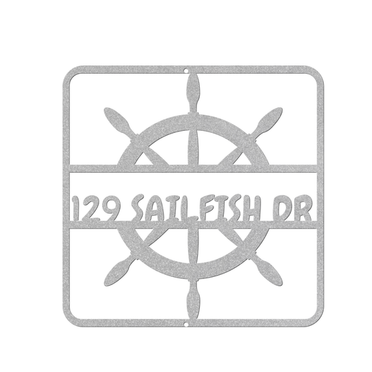 Custom Metal Address Sign - Nautical Outdoor Decor