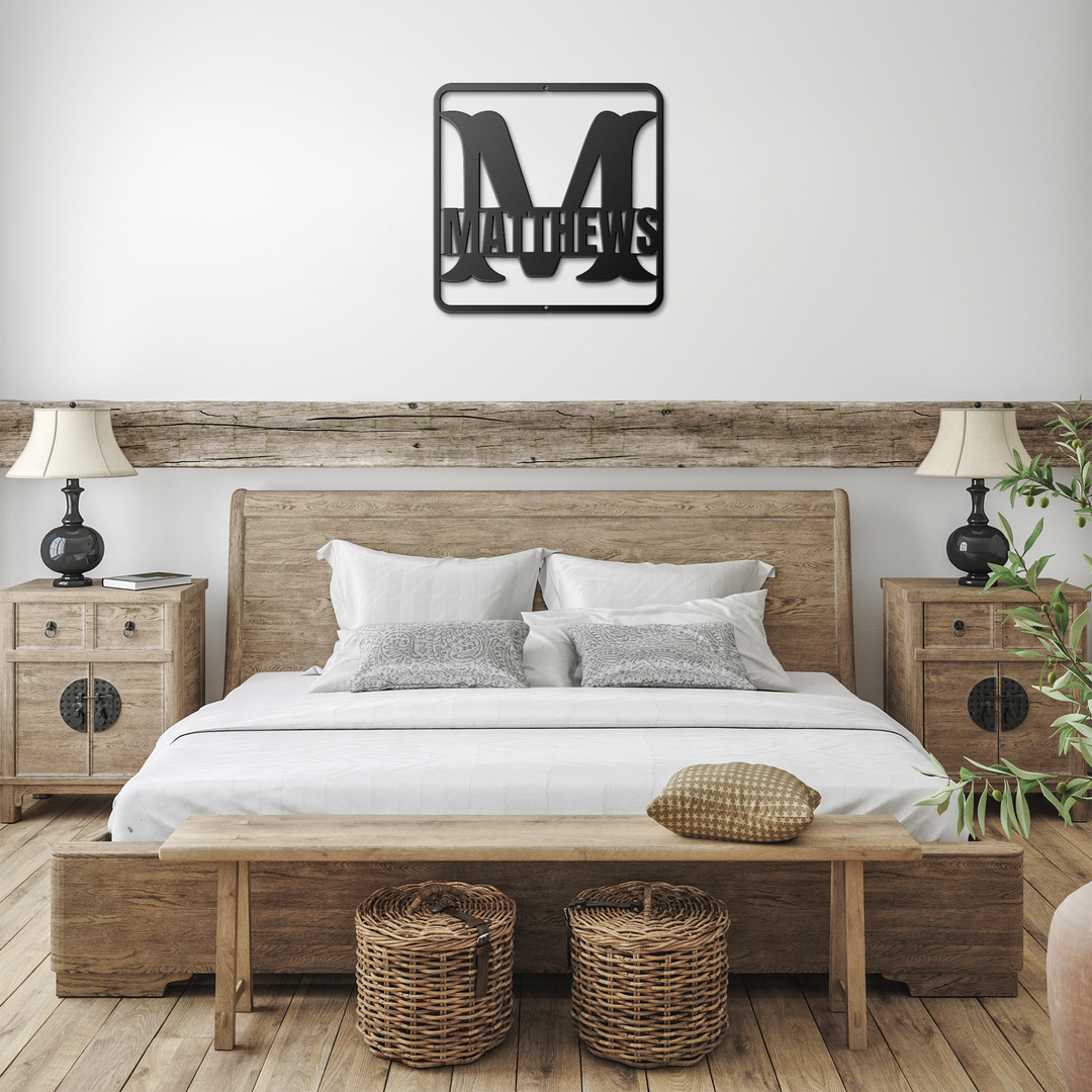 Custom Monogram Personalized M Family Name Sign, Modern Home Decor, Indoor & Outdoor Decor, Elegant Steel Wall Accent, Housewarming Gift - Tailored Wall Expressions