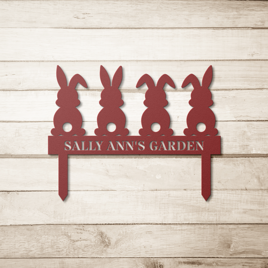 Personalized Bunny Garden Stake - Custom Outdoor Decor