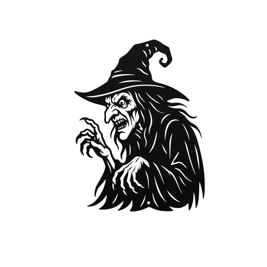 Halloween Witch Metal Wall Art for Outdoor Garden Decor