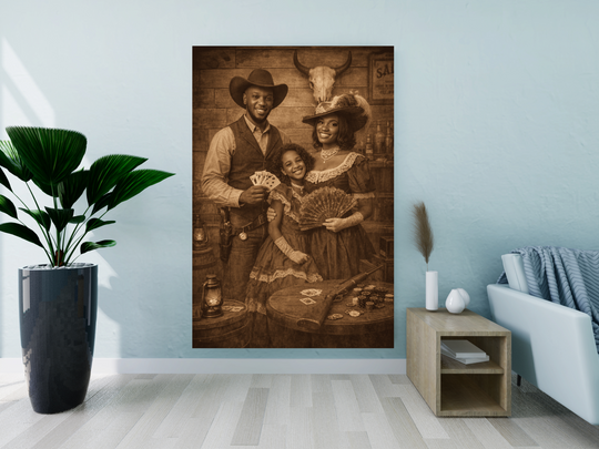 Old West Style Canvas - Personalized Vintage Family Portrait - Tailored Wall Expressions