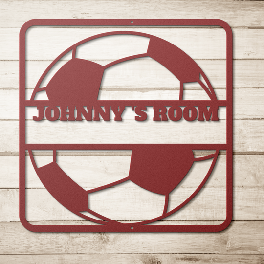 Die-Cut Metal Signs personalized soccer ball