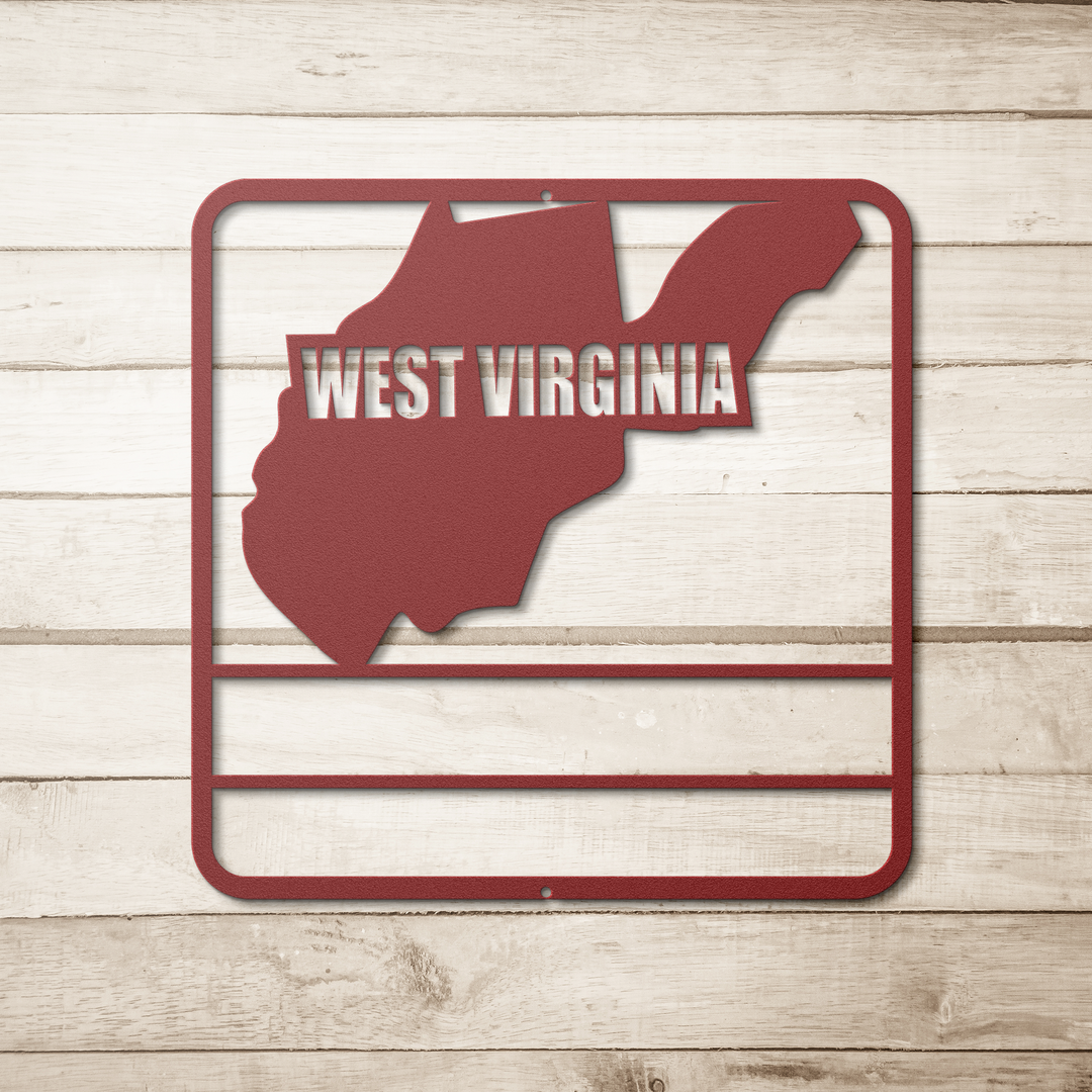 Die-Cut Metal Signs custom map of West Virgina