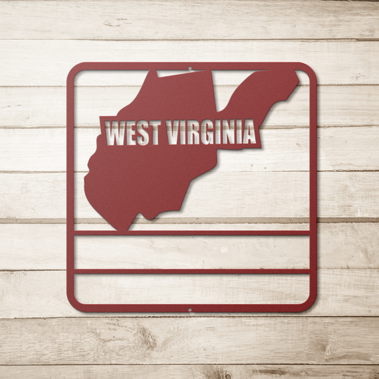 Die-Cut Metal Signs custom map of West Virgina