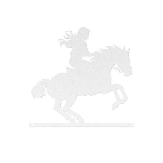 Die-Cut Metal Signs custom image of cowgirl riding horse