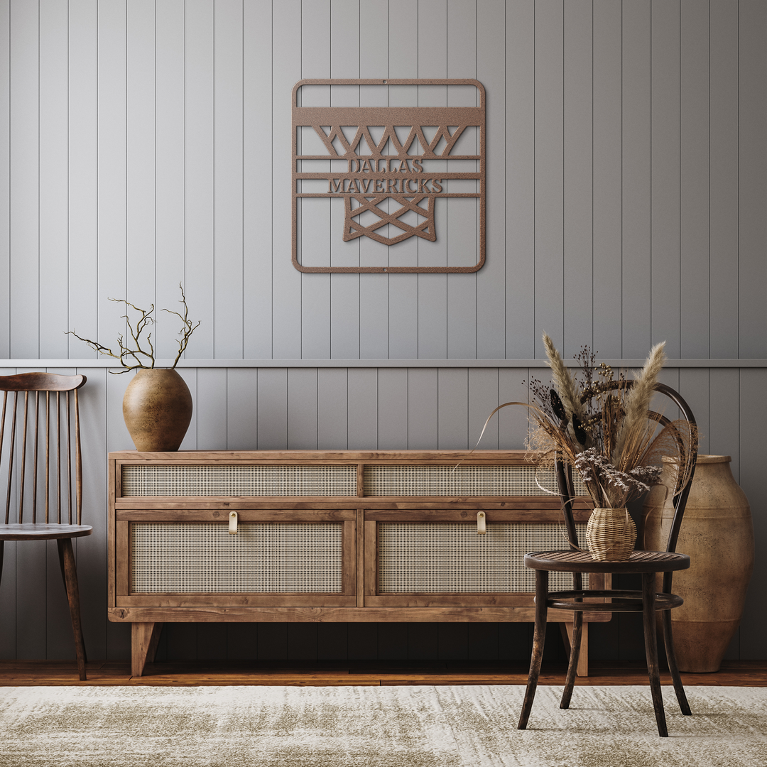 Customizable Metal Basketball Hoop Wall Art