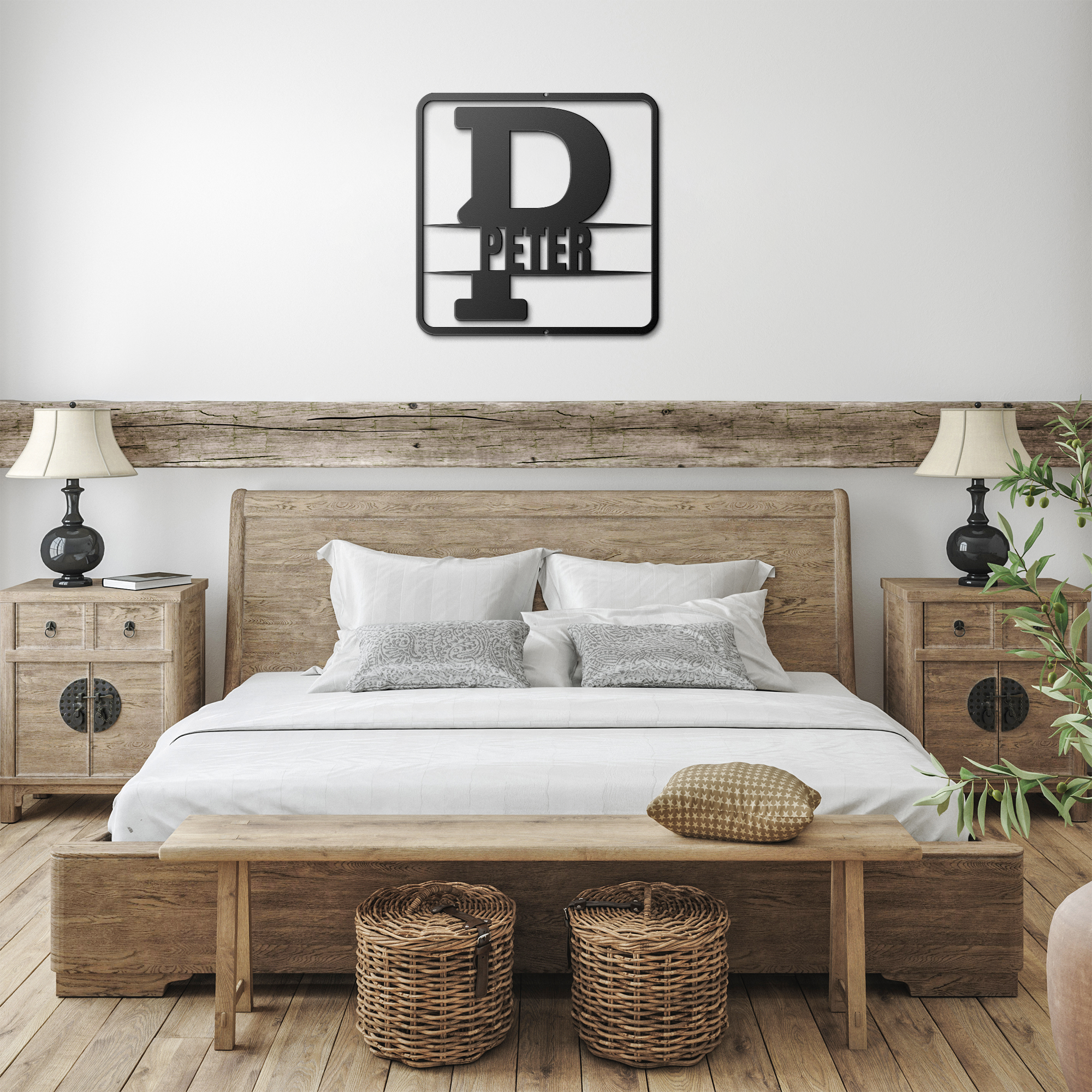 split monogram P PERSONALIZED - Tailored Wall Expressions