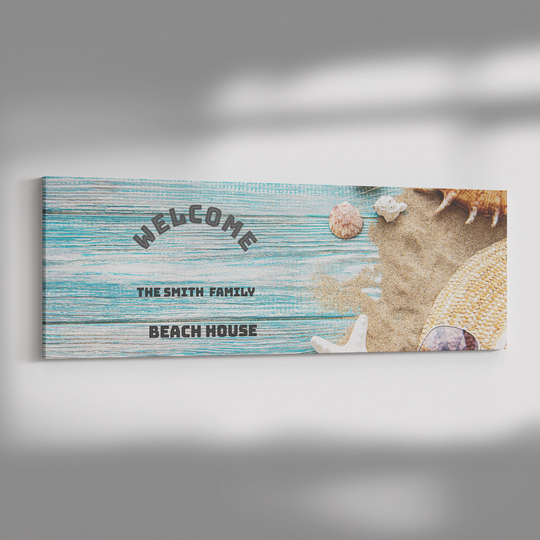 Panoramic Canvas Beach house sign