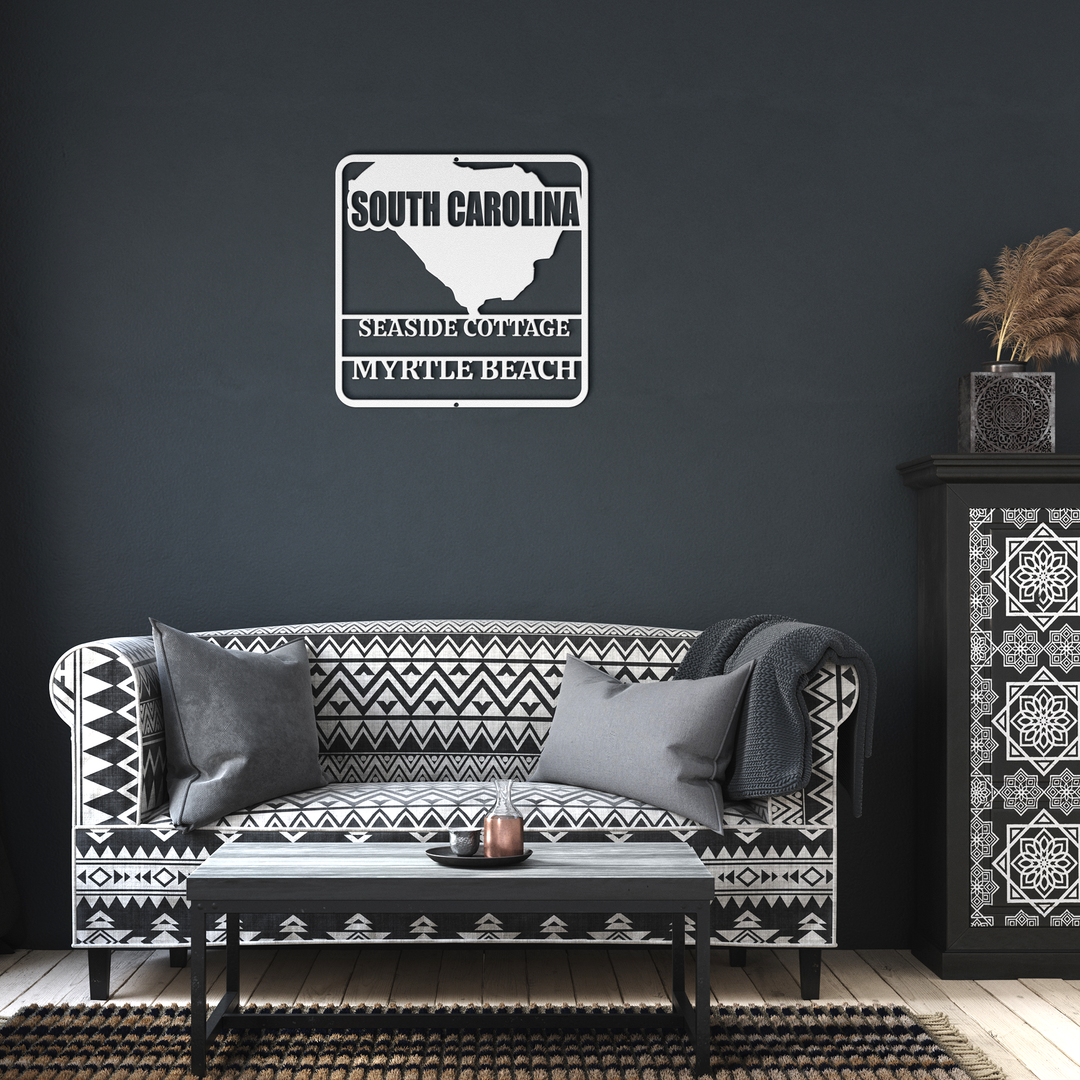 South Carolina Custom Metal Sign Outdoor Decor - Weather Resistant