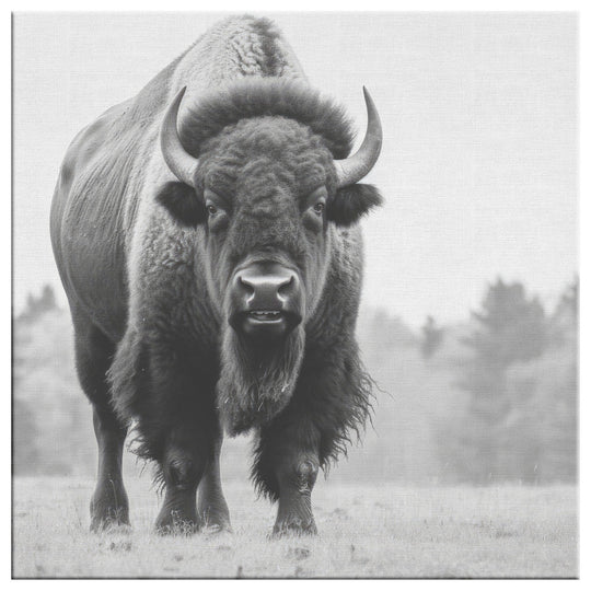 black and white square canvas, featureing bison - Tailored Wall ExpressionsCanvas139002