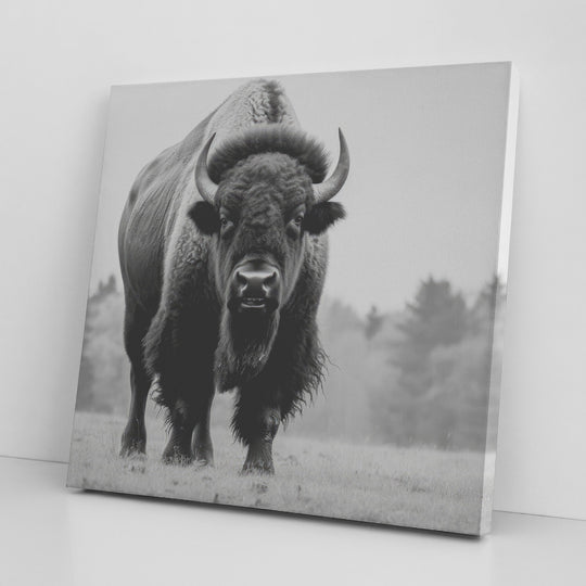 black and white square canvas, featureing bison - Tailored Wall ExpressionsCanvas139002