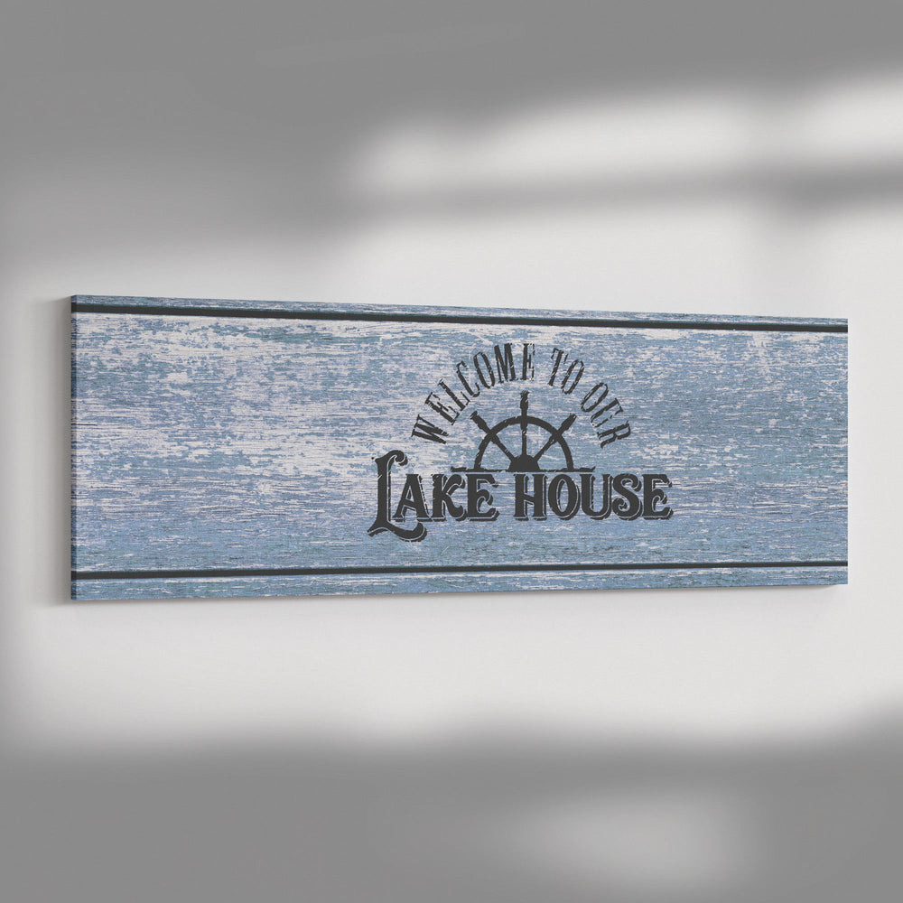 blue rustic Lakehouse sign - Tailored Wall ExpressionsCanvas139006