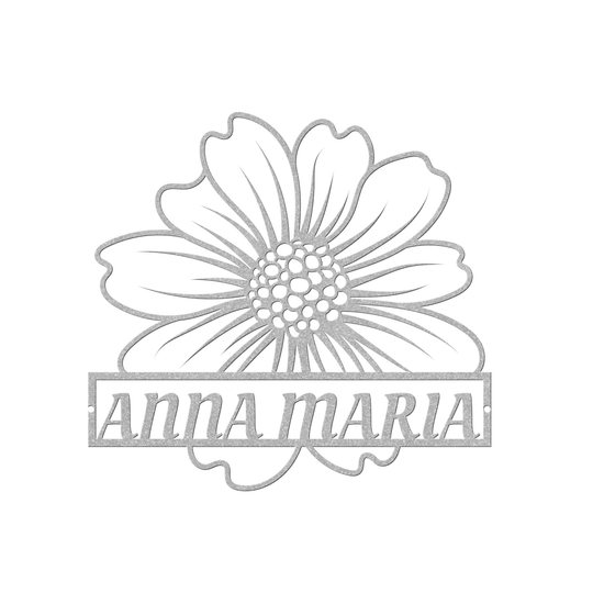 Personalized Steel Flower Metal Wall Art - Indoor/Outdoor