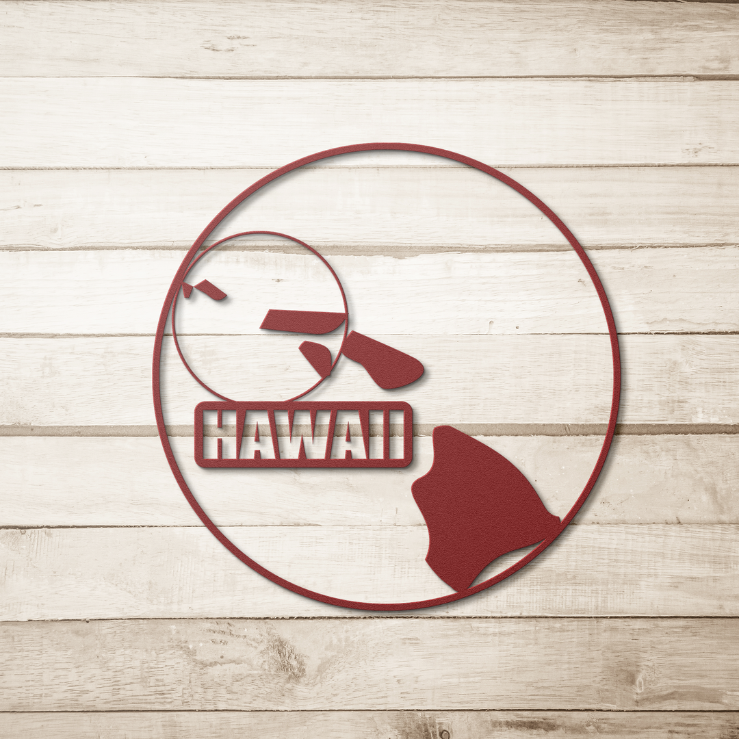 Die-Cut Metal Signs custom map of Hawaii