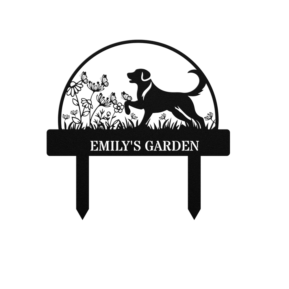 Custom Dog Garden Sign - Personalized Yard Decor
