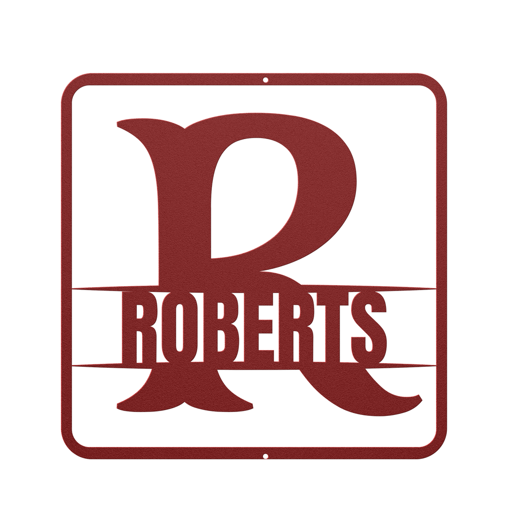 split monogram R personalized