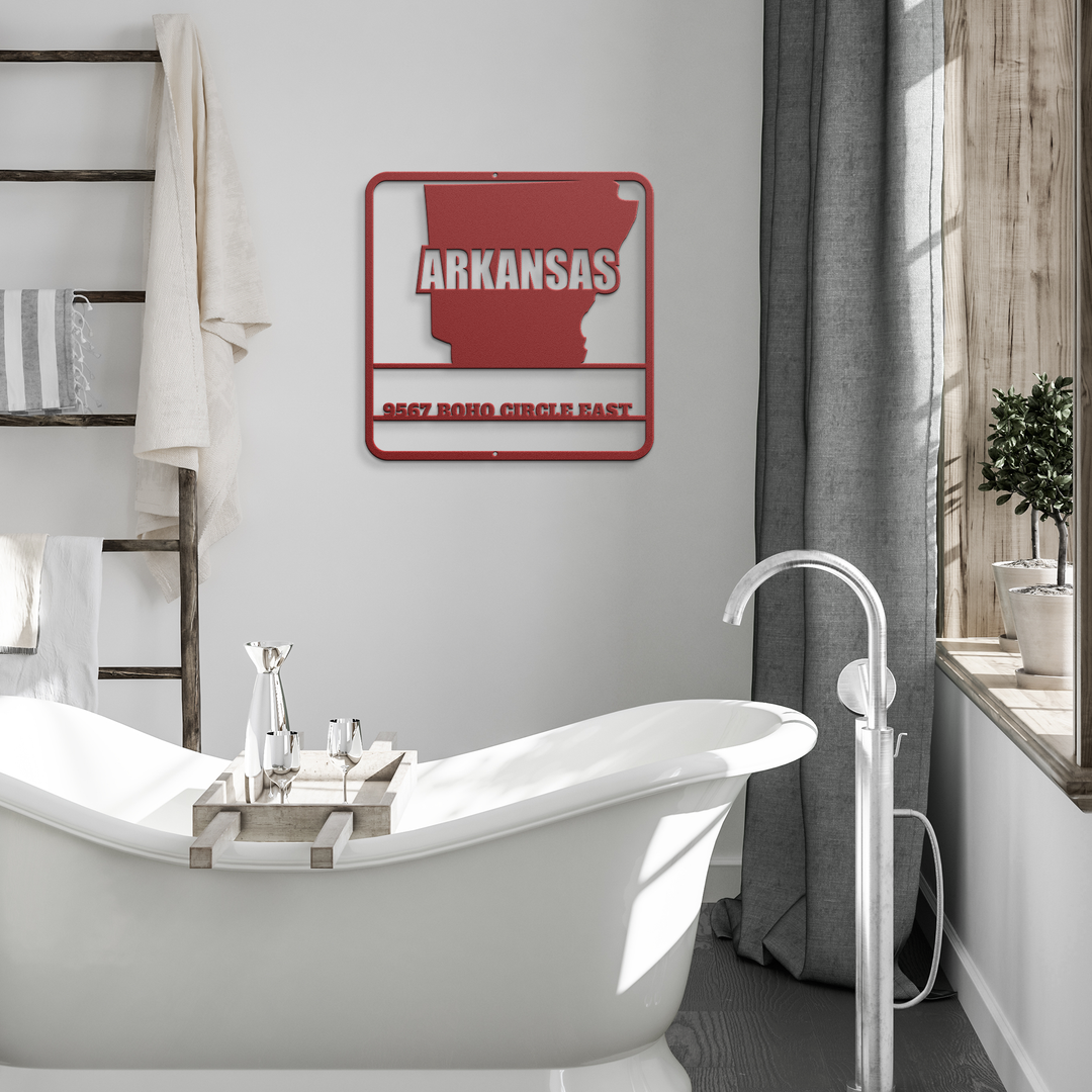 Arkansas Customized State Metal Wall Art - Indoor/Outdoor Decor