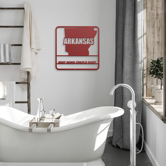 Arkansas Customized State Metal Wall Art - Indoor/Outdoor Decor