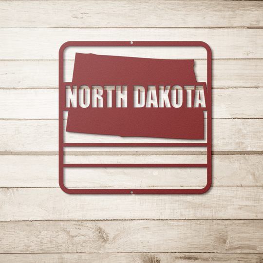 Die-Cut Metal Signs custom map of North Dakota