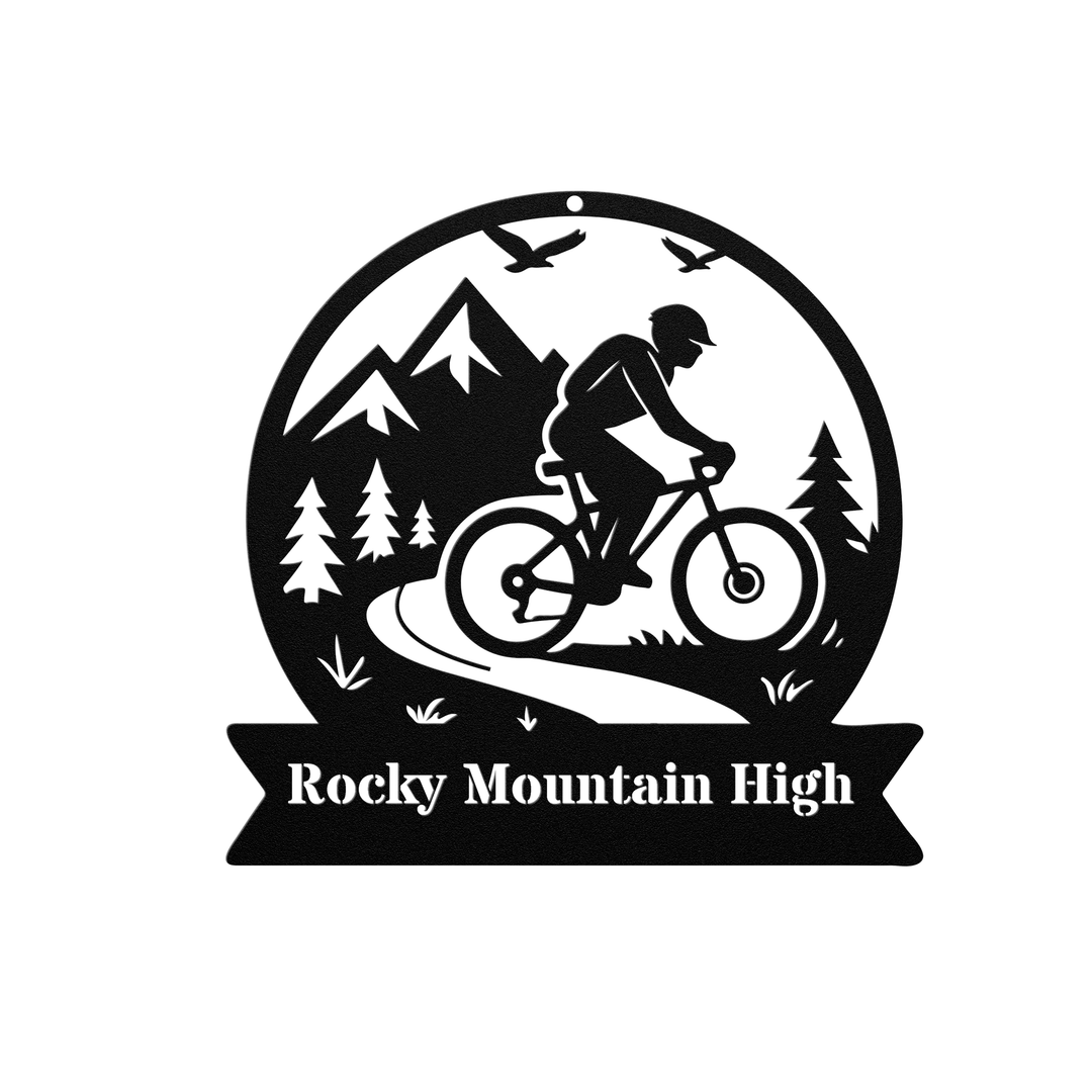 Custom Metal Outdoor Sign - Mountain Bike Design