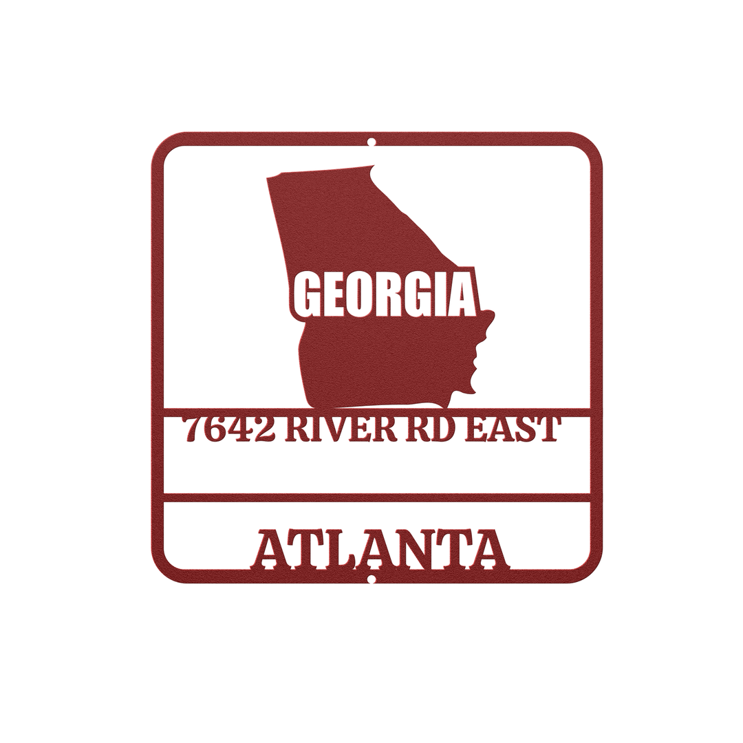 Personalized Georgia Metal Sign - Home Decor Gift