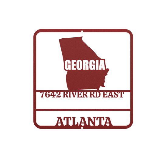 Personalized Georgia Metal Sign - Home Decor Gift