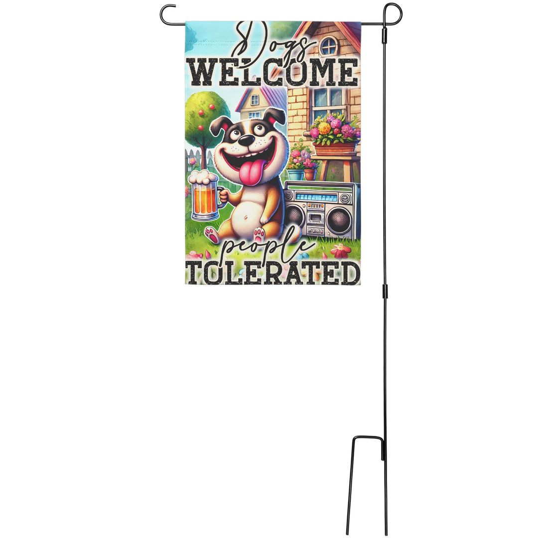 Funny Dog Garden Flag – Double Sided Humorous Yard Decor