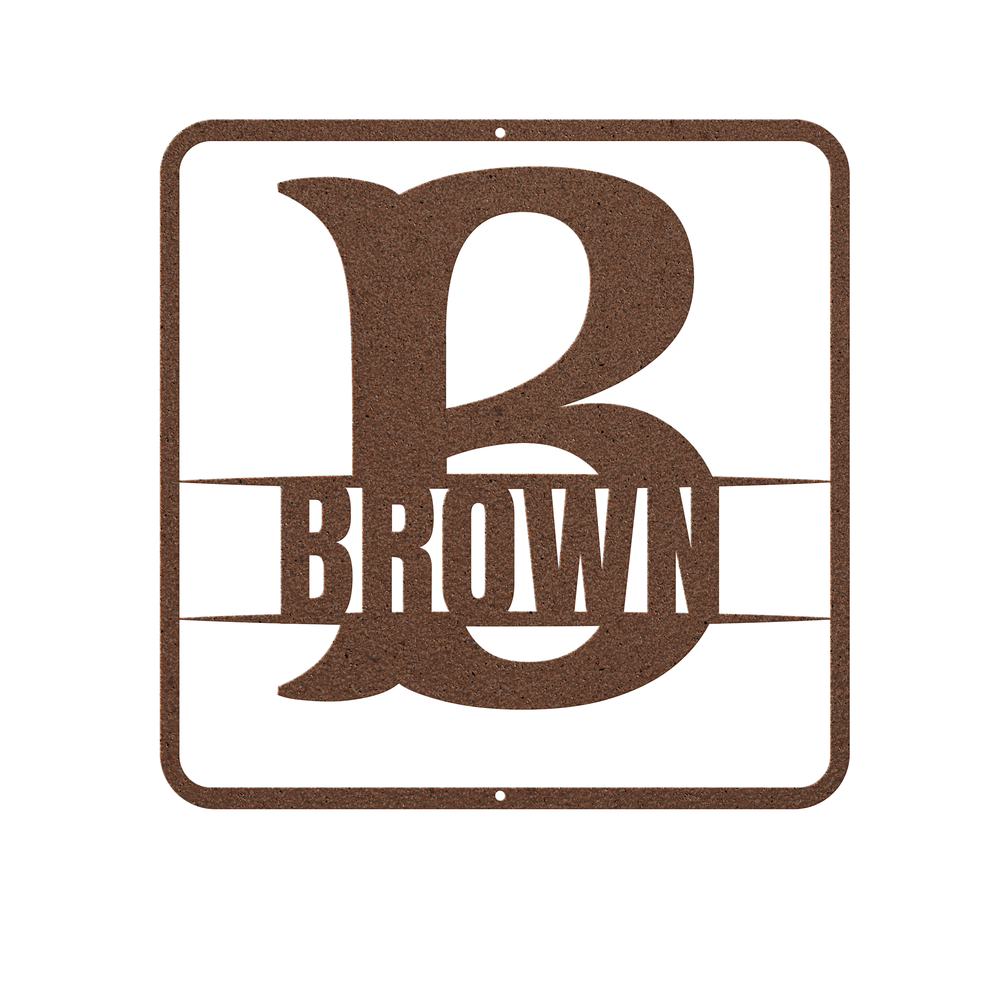 Custom B Monogram Wall Sign - Personalized Metal Art