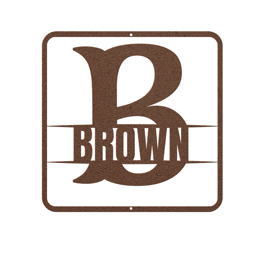 Custom B Monogram Wall Sign - Personalized Metal Art