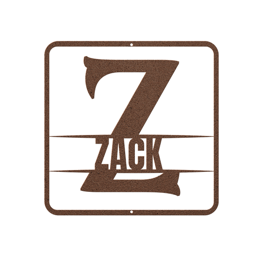 Custom Metal Wall Art - Personalized Initial Sign Z monogram - Tailored Wall Expressions
