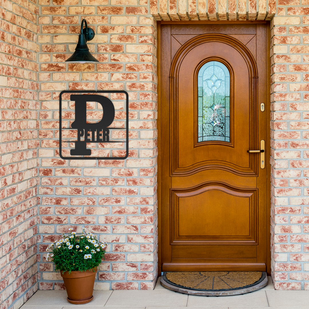 split monogram P PERSONALIZED