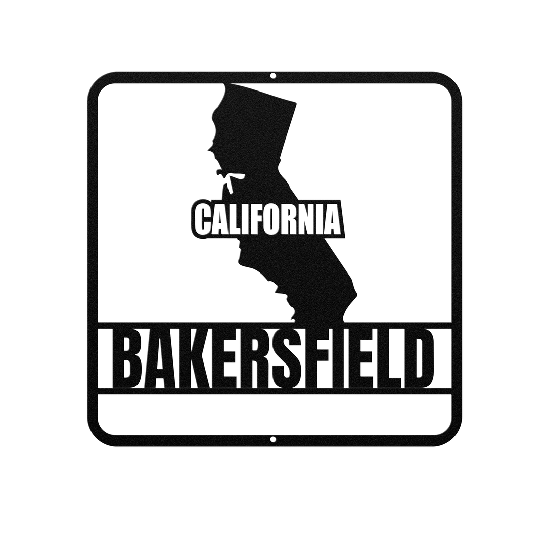 California Custom Metal State Sign, Personalized Wall Art