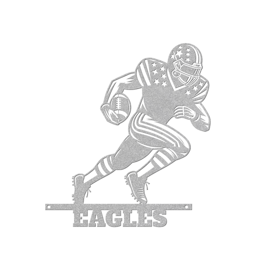 Running Football Player Metal Signs Wall Art AnywherePOD