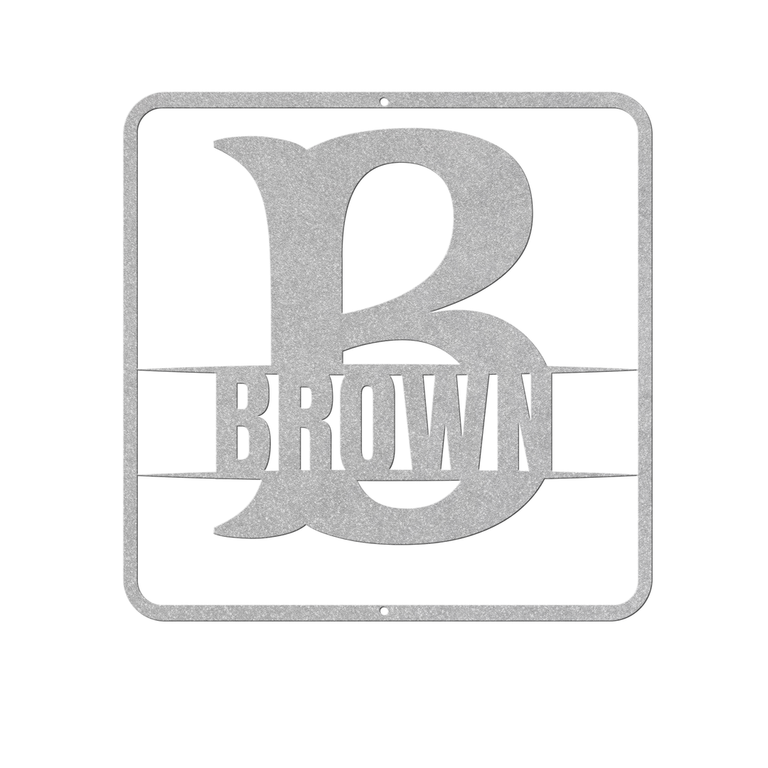 Custom B Monogram Wall Sign - Personalized Metal Art