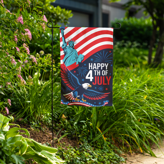 Statue of Liberty and 4th of July Garden Flag
