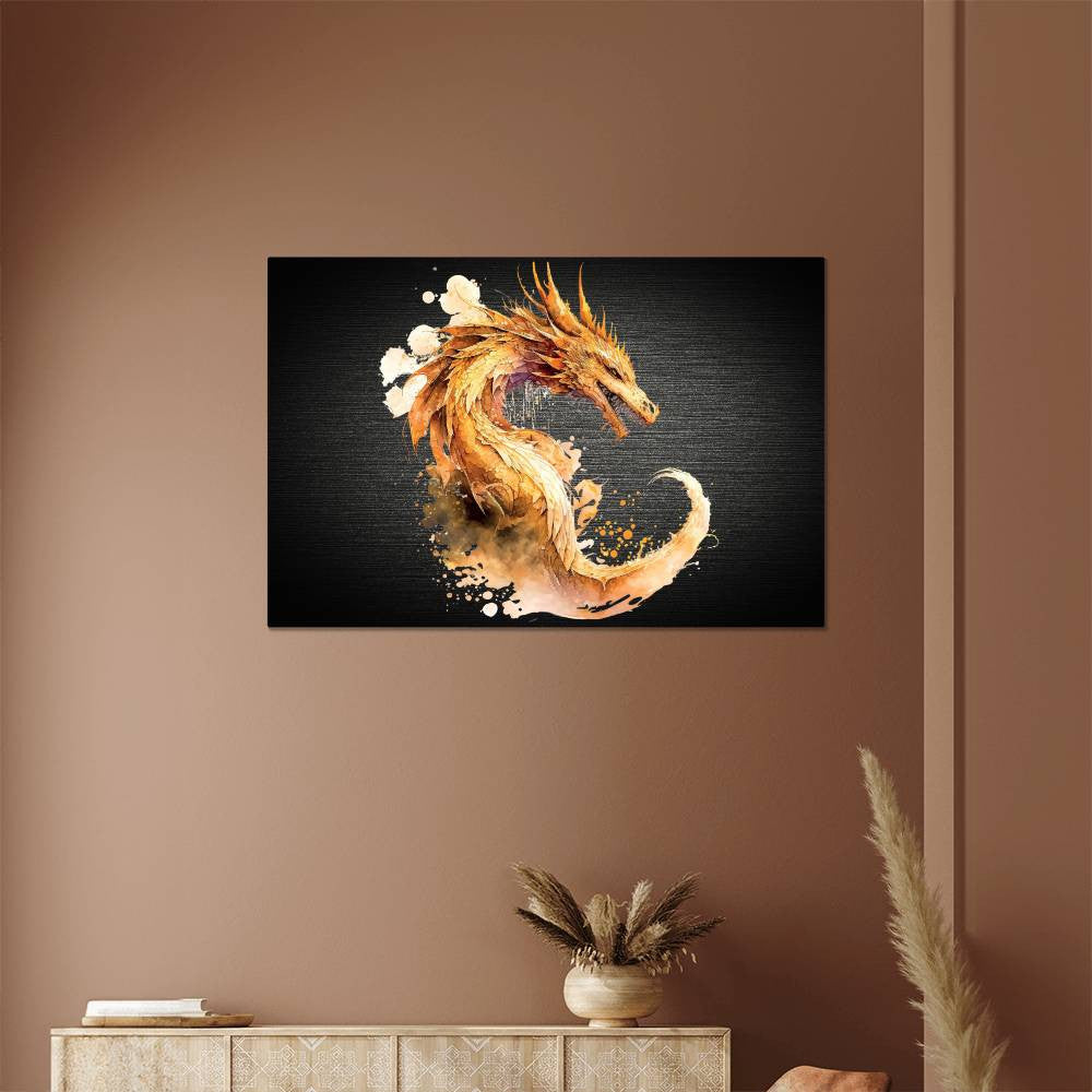 Dragon, Mythical Fantasy High Gloss Metal Art Print