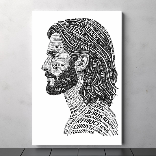 Jesus Typography Religious Canvas Art for Inspiring Spaces - Tailored Wall Expressions