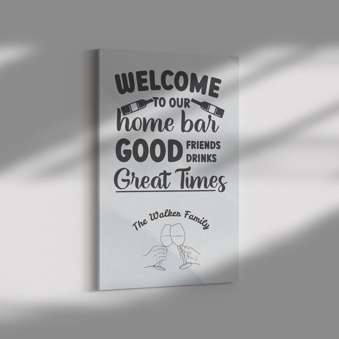 Personalized Home Bar Wall Art Canvas