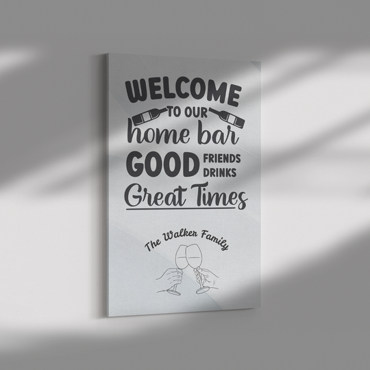 Personalized Home Bar Wall Art Canvas