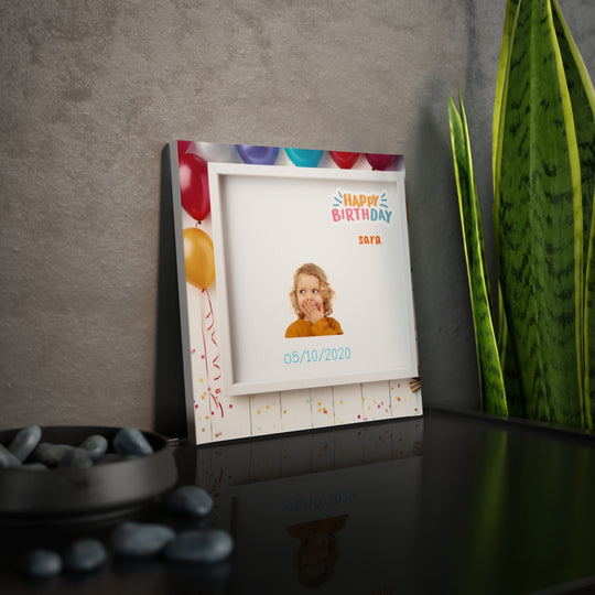 Canvas Photo Tile Special Occasion /Birthday personalizable with a photo and text