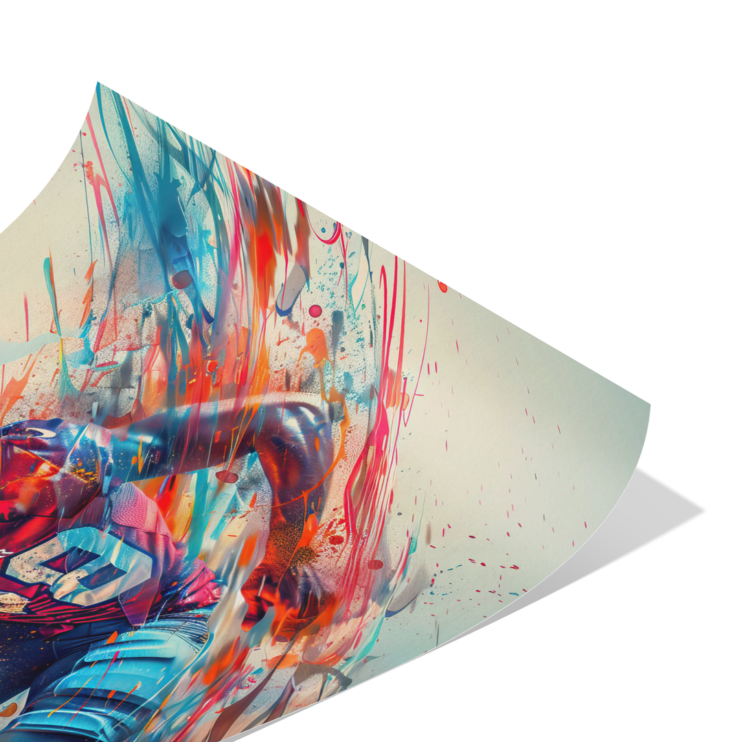Poster: 36x24 watercolor abstract football player Wall Art AnywherePOD