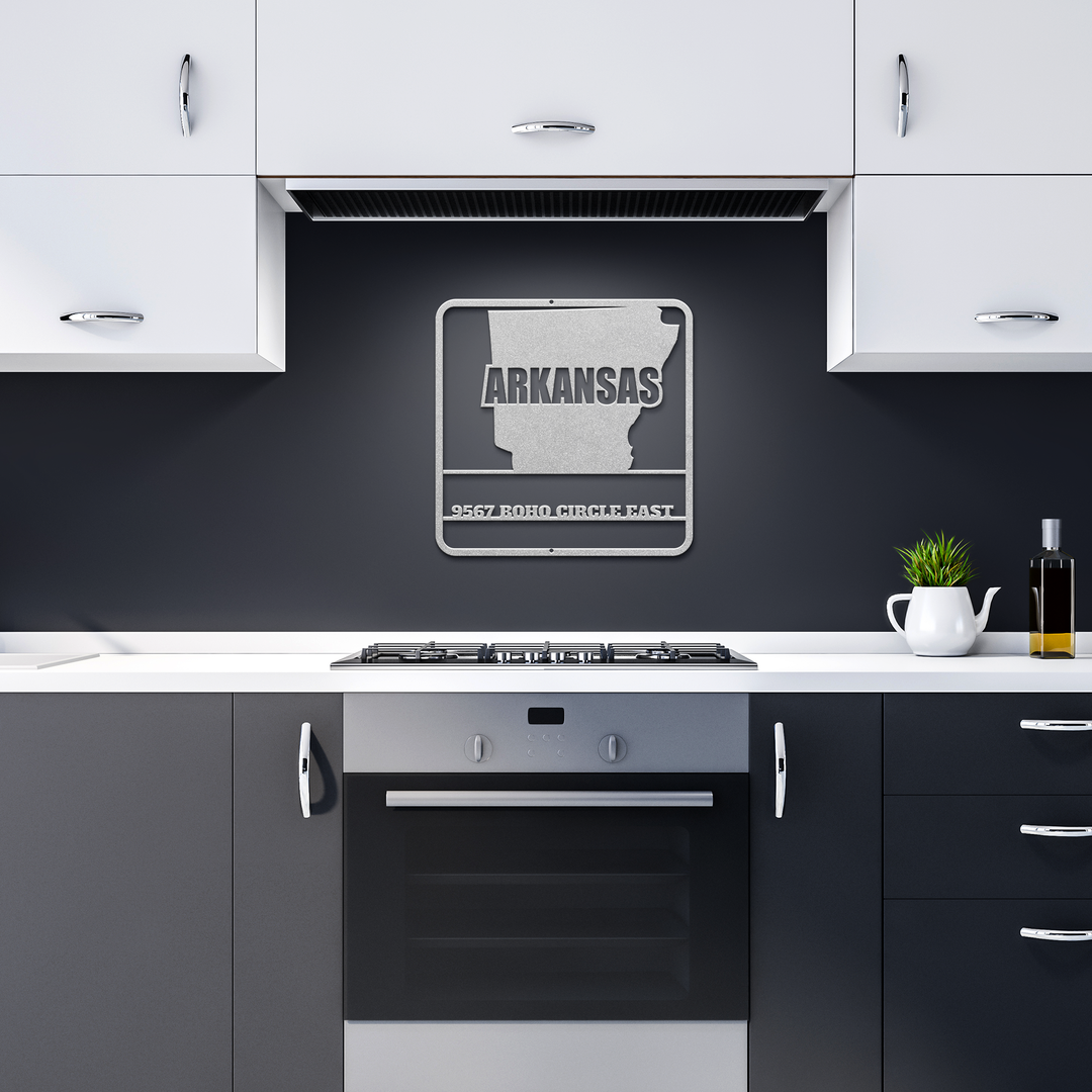 Arkansas Customized State Metal Wall Art - Indoor/Outdoor Decor